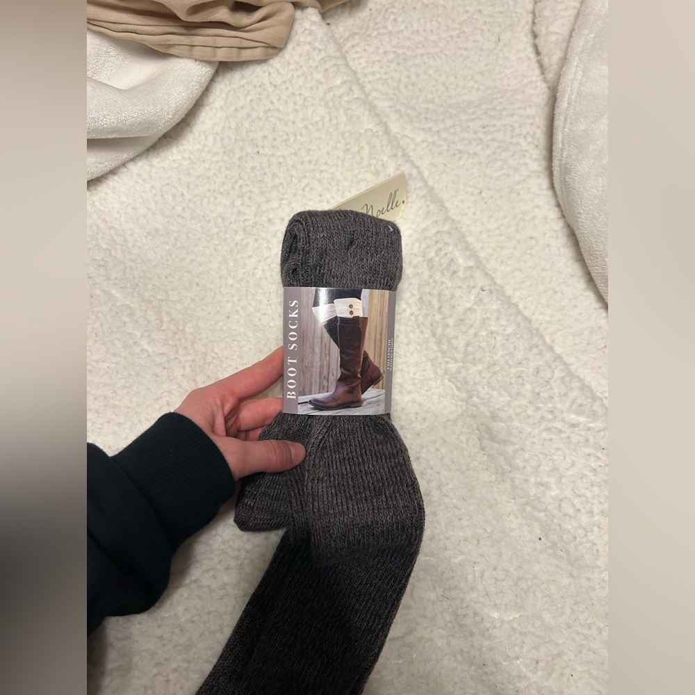 Boot Socks - Dark Gray Cozy Knit